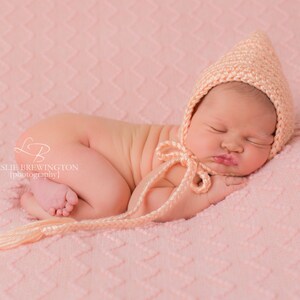 Baby girl hat 46 colors elf hospital bonnet for winter coming home outfit gnome photo prop shower gift newborn - womens sizes pastel peach