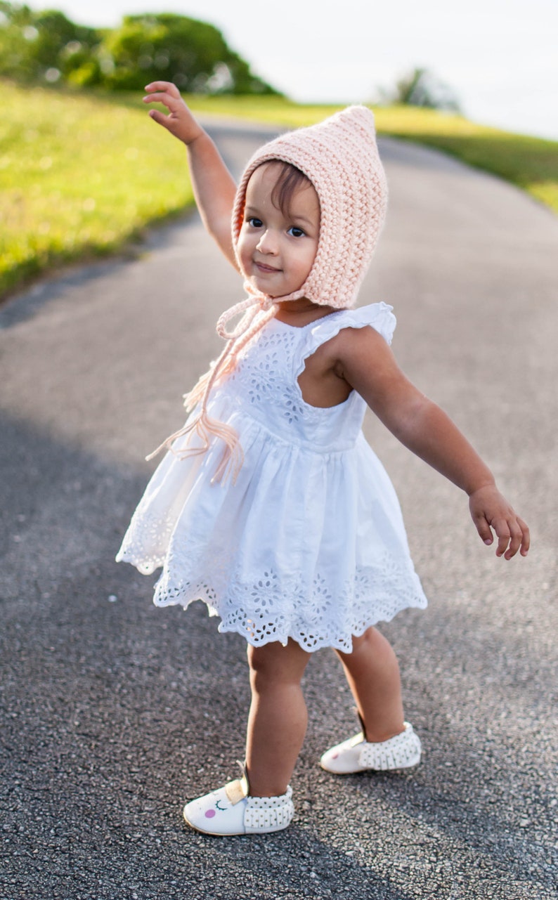 Baby girl hat 30 colors elf hospital bonnet for coming home outfit newborn photography gnome photo prop unique shower gift strawberry pink image 7