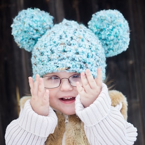 Baby girl hat 18 colors giant pom pom chunky crochet beanie fun newborn photo prop for photography knit winter hat baby toddler kid's sizes image 5