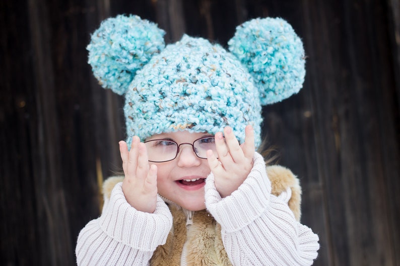 Baby girl hat 18 colors giant pom pom chunky crochet beanie fun newborn photo prop for photography knit winter hat baby toddler kid's sizes image 5