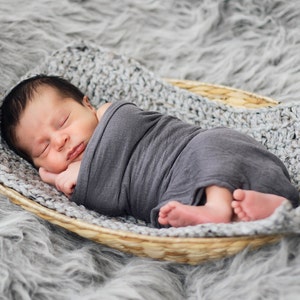 Newborn bump blanket 39 colors chunky crochet knit layer stuffer filler mat photography photo prop baby girl boy gender neutral gray marble