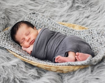 Newborn bump blanket 70 colors chunky crochet knit layer stuffer filler mat photography photo prop baby girl boy gender neutral gray marble