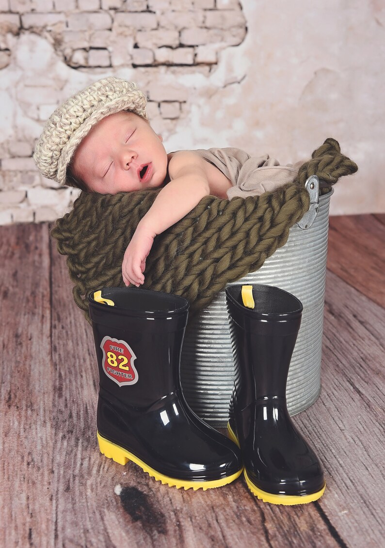 Newborn baby boy hat 24 colors Irish wool newsboy dapper hospital cap for coming home outfit photography photo props shower gift tan /& cream