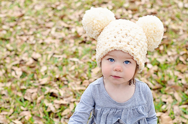 Baby girl hat 18 colors giant pom pom chunky crochet beanie fun newborn photo prop for photography knit winter hat baby toddler kid's sizes image 7