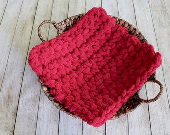 15 colors newborn bump blanket Valentines Day photo prop baby boy & girl chunky crochet knit layer Christmas mat red 17x17" inch square