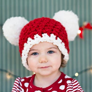 Baby Christmas hat all sizes newborn baby girl boy giant pom pom hospital beanie for holiday coming home outfit Santa photography photo prop 1T to 2T