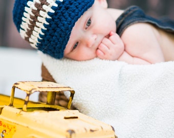 Baby Boy Hat 0 to 3 Month Navy Blue Baby Hat Baby Boy Clothes Photo Prop Photography Prop Baby Boy Gift Baby Boy Cap Baby Hat Boy Ecru Brown