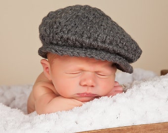 Baby boy hat 49 colors Irish wool winter newsboy hospital cap for coming home outfit newborn photo prop shower gift dark grey charcoal gray