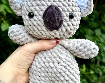 Handmade, crocheted koala plush toy