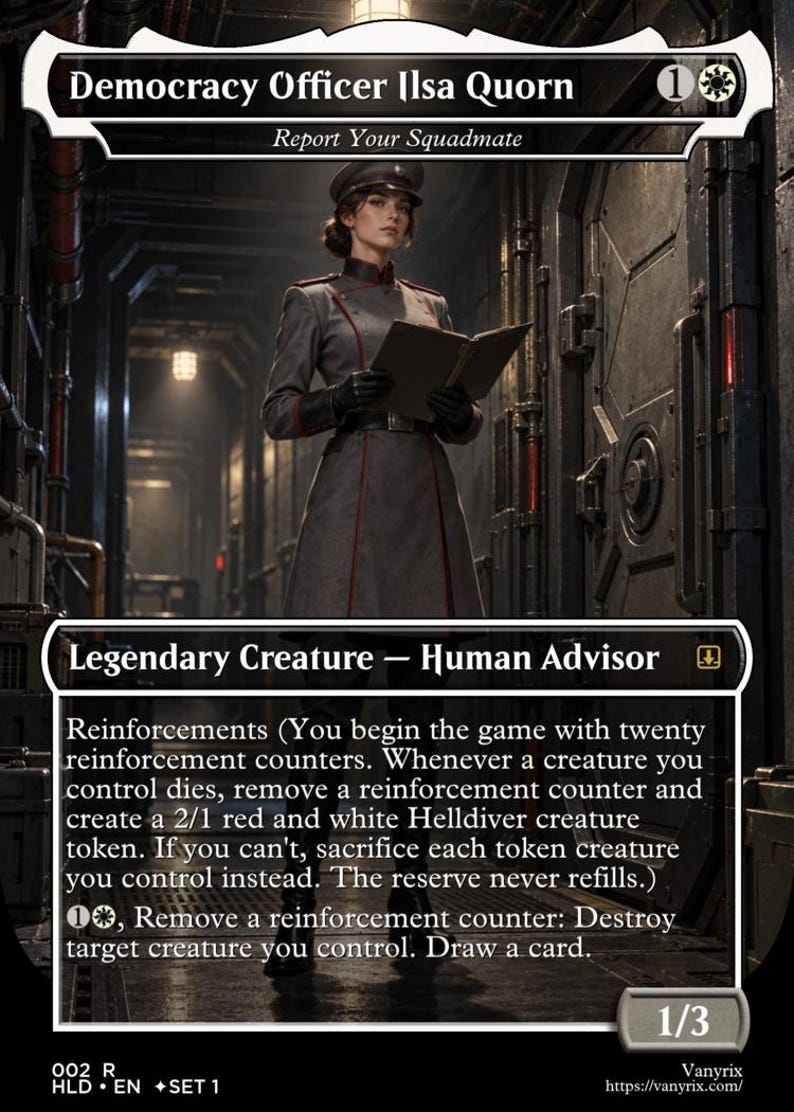 Helldivers 2 Magic Commander Proxy Deck, 100 Karten, Custom MTG EDH, gedrucktes Deck. Bild 4