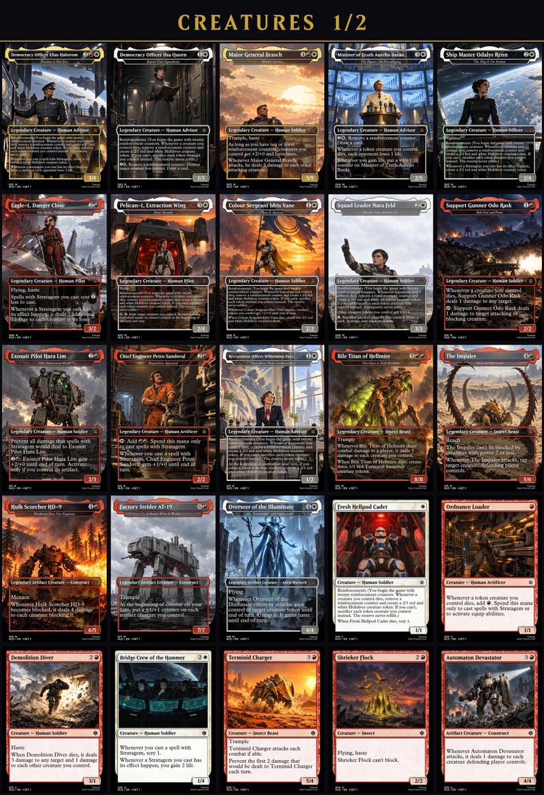 Helldivers 2 Magic Commander Proxy Deck, 100 Karten, Custom MTG EDH, gedrucktes Deck. Bild 5
