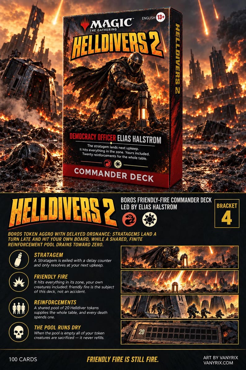 Helldivers 2 Magic Commander Proxy Deck, 100 Karten, Custom MTG EDH, gedrucktes Deck. Bild 2