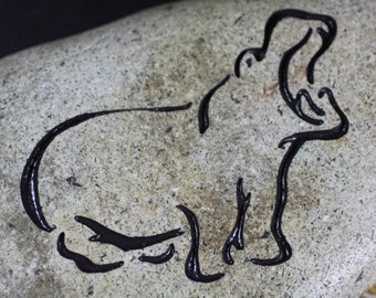 Hippo engraved stone
