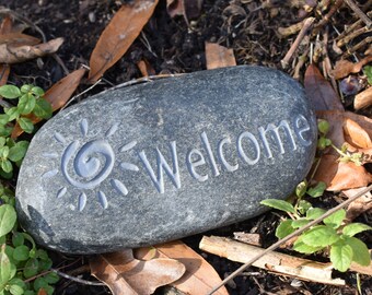 Welcome Engraved Stone