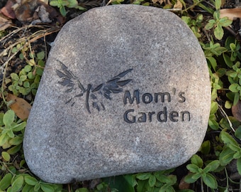 Mom's Garden Engraved Stone