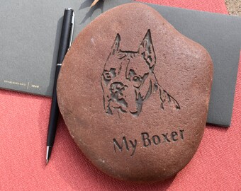 Boxer Engraved Stone