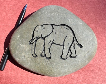 Elephant Engraved Stone