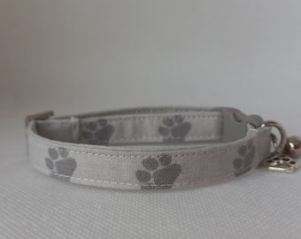 Kattenhalsband/ pootafdruk kattenhalsband/ afgescheiden, verstelbare schattige halsband/bel, pootaccessoire kattenhalsband/ kitten, kat, kleine maten hondenhalsband