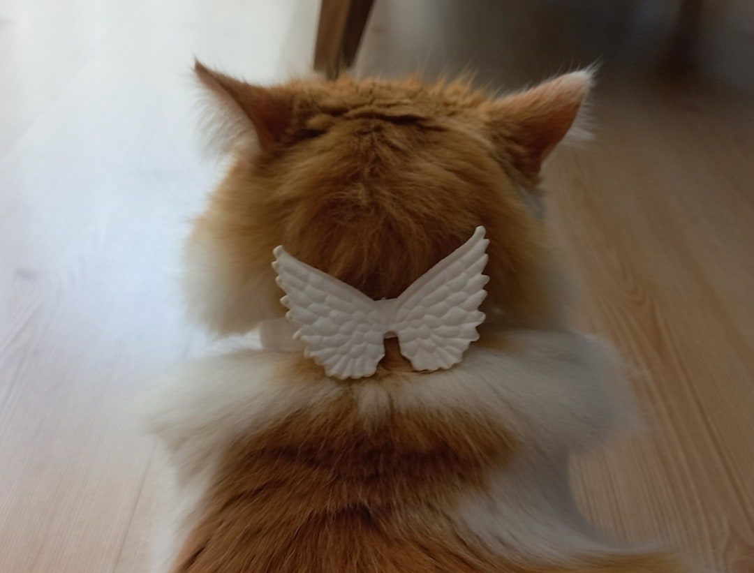 White Angel Wings Cat Collar/ Sized Unique Cat Costume/ Cat Wedding Cat