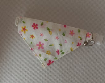 Bandana Cat Collar Set- ''Tiny Flowers''- Wildflower (Berakaway) Cat Collar w/ Matching Sliding Bandana/ Summer/ Cat & Small Dog Sizes