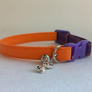 Halloween kattenhalsband - &#39;&#39;Oranje, paars&#39;&#39; - Charme, griezelige kattenhalsband/ Breakaway/ Cat Party-halsband/ Feesthalsband huisdier/ Maten kitten en kat