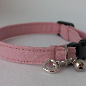 Cat Collar- Peach/ Plain Cat Collar/ Breakaway Cat Collar/ Heart Cat Collar/ Wedding/ Spring, Summer/ Kitten, Cat, Small Dog Sizes
