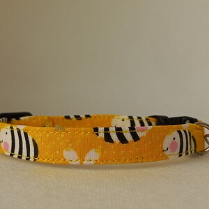 Bee, Cat Collar (Honey Bee) Star Cat Collar/ Small Breed Pet Collar/ Adjustable Breakaway Safety/ Summer/ Kitten, Cat, Small Dog Sizes