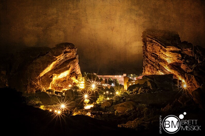 Red Rocks Amphitheater Grunge Fine Art Print Grunge Wall | Etsy