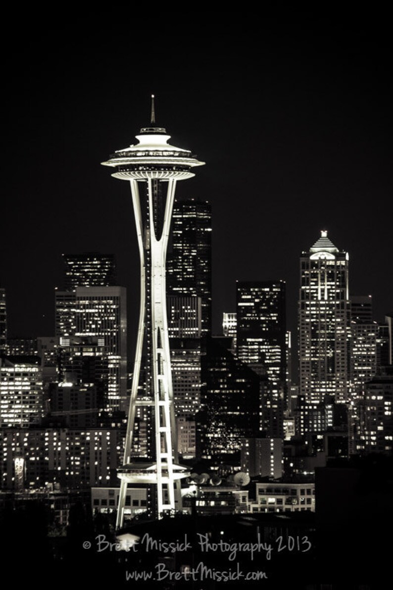 Seattle Space Needle Fine Art Print 12x18 16x24 20x30 24x36 Etsy