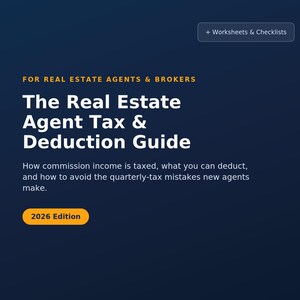 不動産エージェント向け税控除ガイド｜手数料収入、走行距離記録、QBIワークシート｜デジタルダウンロード