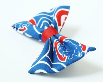 Chicago Cubs Bow Tie for Dog Collar - MLB Dog Bow, Cubs Dog Bow