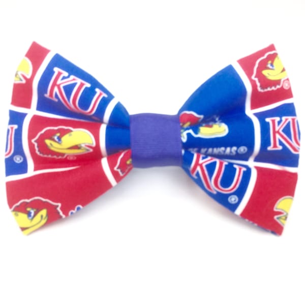 University of Kansas Dog Bow Tie - NCAA Bow Tie for Dog, March Madness, NCAA Basketball, College Sports Dog Bow