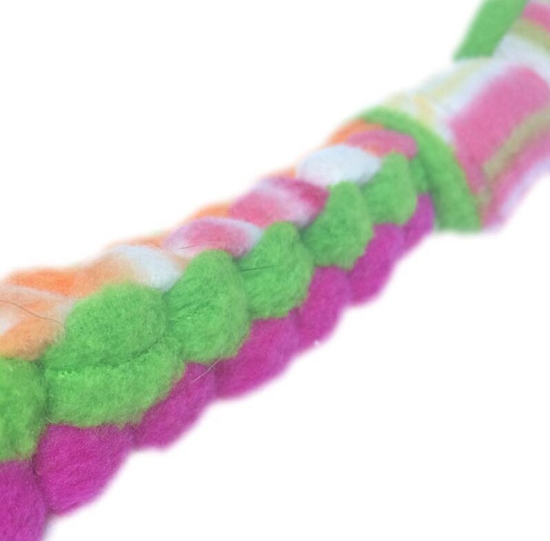Sherbert Braided Dog Pull Toy strong chew toy, tough chew dog toy, fleece dog toy image 2