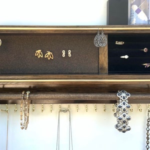 Complete All-In-One Jewelry Organizer with Ring Organizer | Stud Earring Holder | Dangle Earring Holder | Necklace Holder