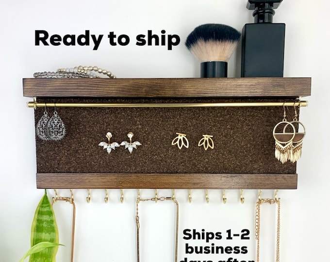 Ready to Ship Jewelry Organizer | Necklace Holder | Cork for Stud Earrings