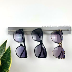 Wall Mounted Sunglass Holder: Wood Jewelry Organizer