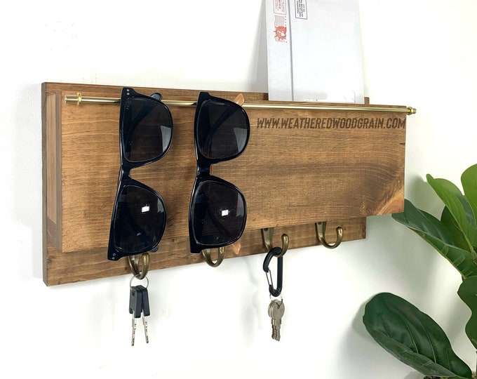 Sunglass Holder, Key Holder and Mail Holder, Entryway Organizer