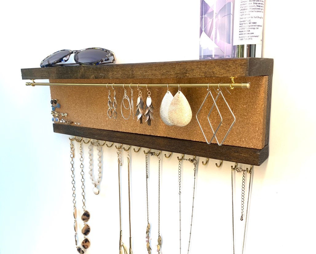 Wall Jewelry Organizer With Shelf