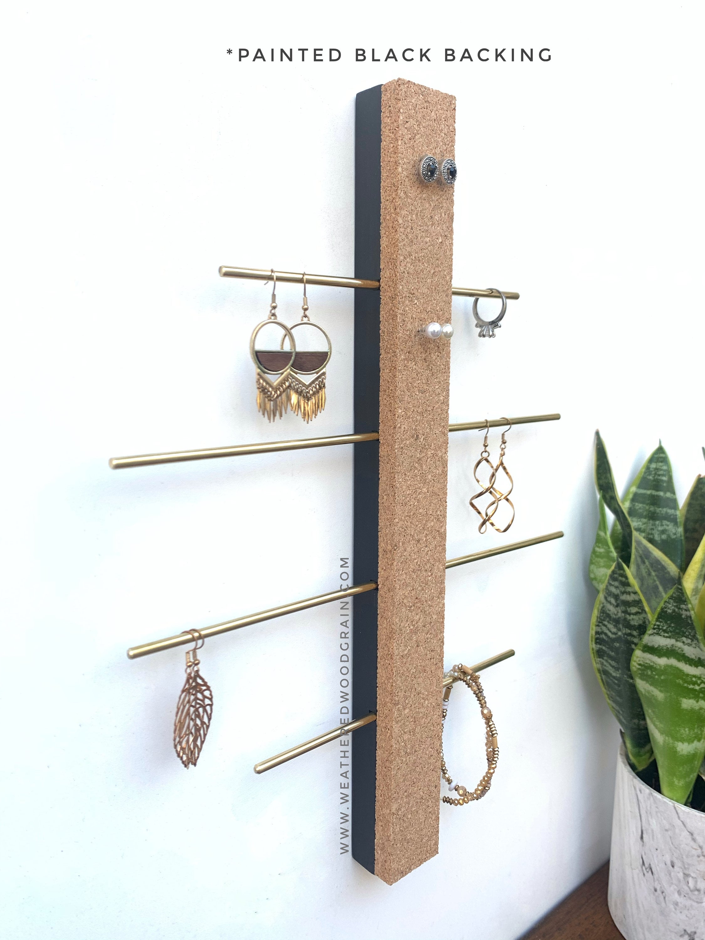 Wall mounted earring display earring organizer minimalist earring