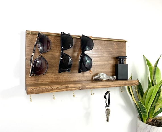 Sunglass Holder, Key Holder, Earring and Necklace Holder, 7 Hooks