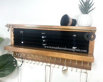 Organiseur de bijoux complet tout-en-un avec organisateur de bagues | Porte-boucles d'oreilles pendantes | Porte-collier