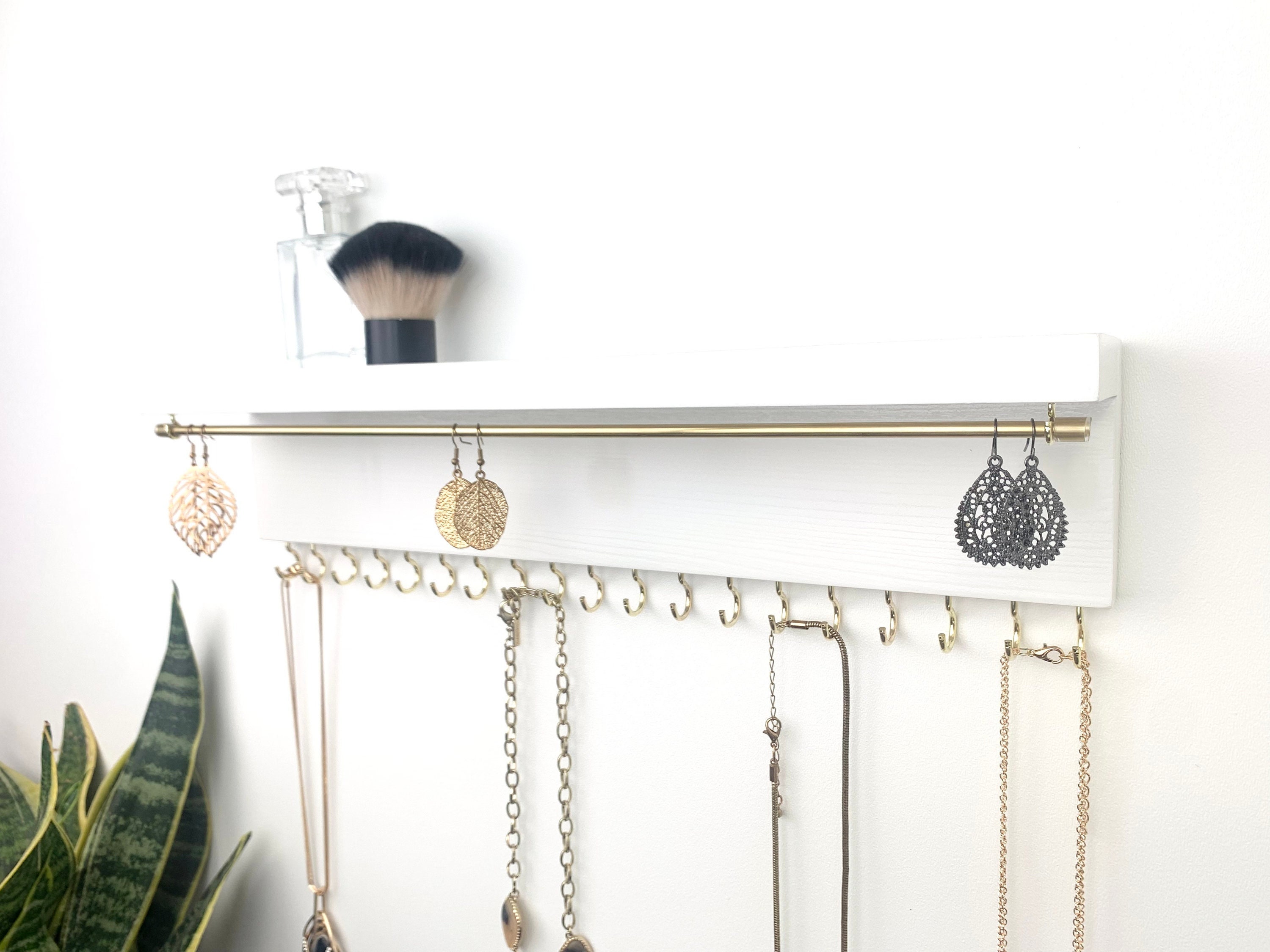 Wall Jewelry Organizer With Shelf Bracelet and Earring Etsy