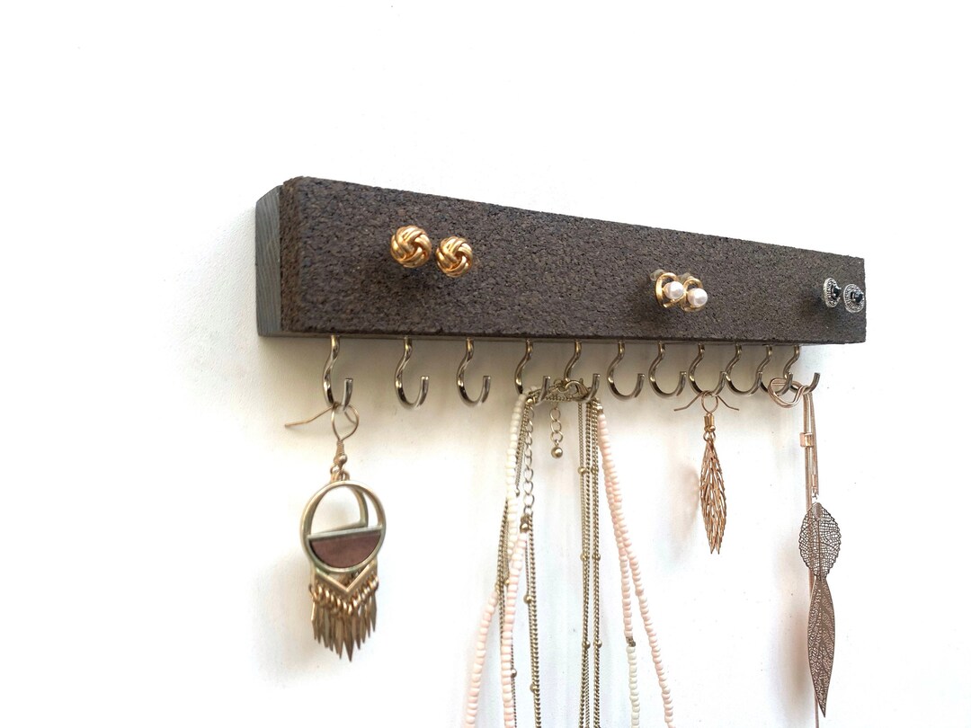 Cork Stud Earring Organizer Single Necklace Holder Necklace Holder Jewelry Organizer Etsy
