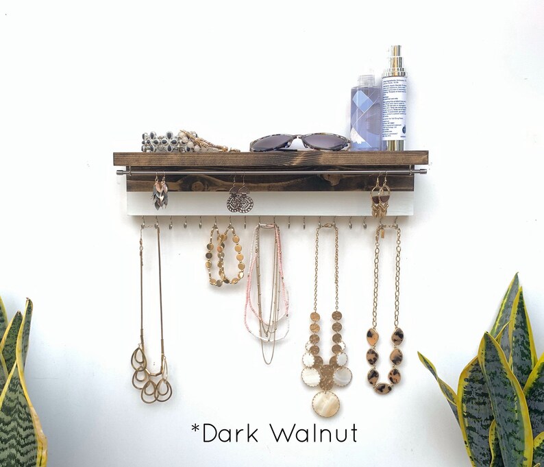 Jewelry Organizer Wall Mount Jewelry Shelf Earring Holder Etsy