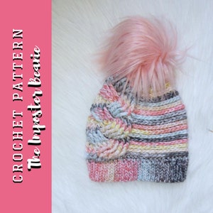 The Imposter Beanie PATTERN *Cable Slouch Beanie*  Crochet Pattern  PDF photos