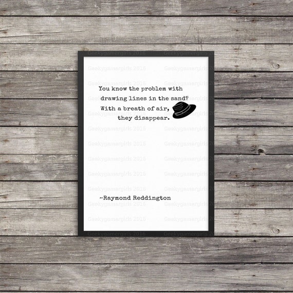 Raymond Reddington Quotes Blacklist Poster Minimalist Wall Etsy