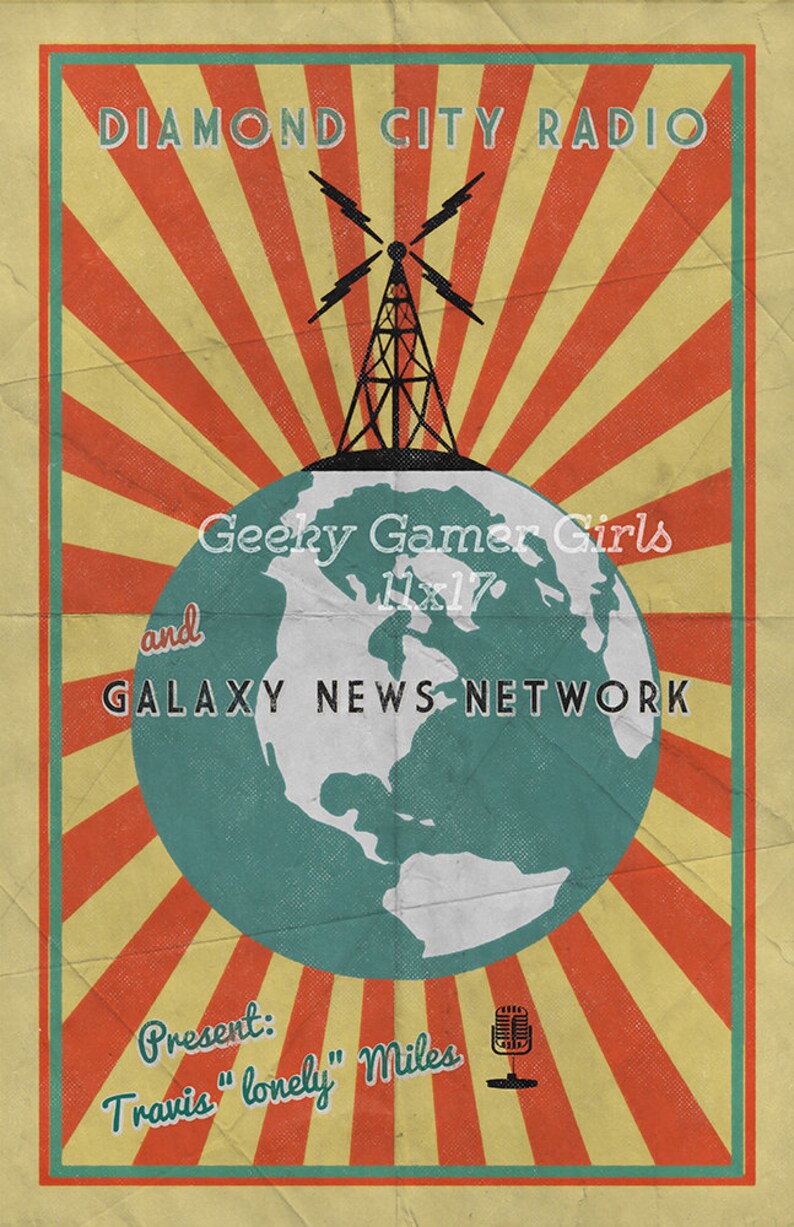Fallout Poster Diamond City Radio poster Vintage look Etsy