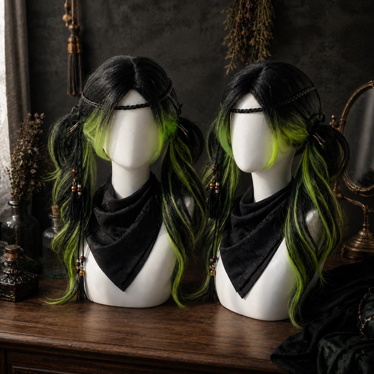 green fancy dress wig CI:China