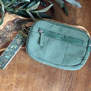 Quilted Pouch and Wristlet Set, Zip Wallet, Phone Cards | Patterned Keychain Wristlet