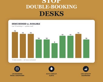 Hybrid Office Desk & Room Booking Tracker | Excel/Google Sheets (Digital Download)